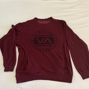 RVCA men's XL sweatshirt.  Burgundy. No hood. Good worn condition.  Lightweight.